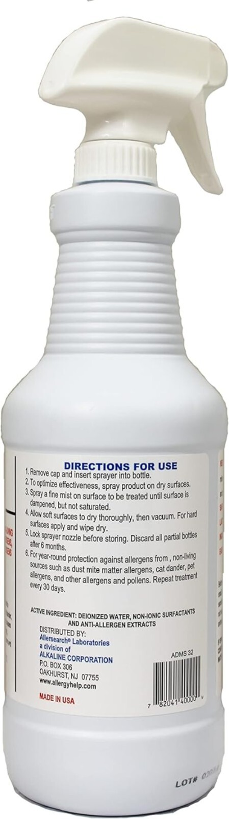 32 oz Anti-Allergen Spray by ADMS – Effective Against Allergens & Dust