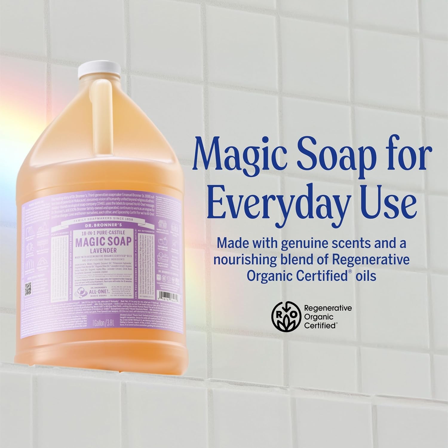 Dr. Bronner’s Pure-Castile Magic Soap Liquid (Lavender, 1 Gallon) ?C Made with