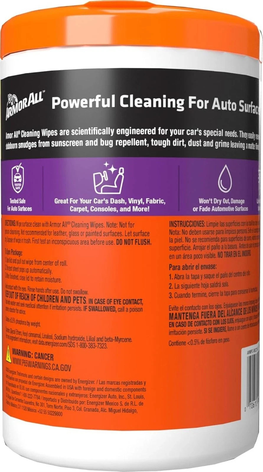 Armor All Car Cleaning Wipes Wipes For Car Interior And Car Exterior 90 Wipes