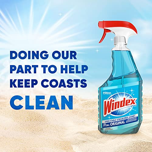 Windex Original Glass Cleaner 23 Oz Streak Free Blue Spray Bottle Recycled Pl…