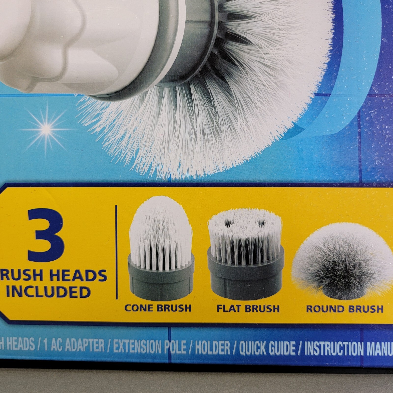 Clorox Deluxe Scrubtastic Power Scrubber 39″ Reach 3 Brush Heads Rechargeable