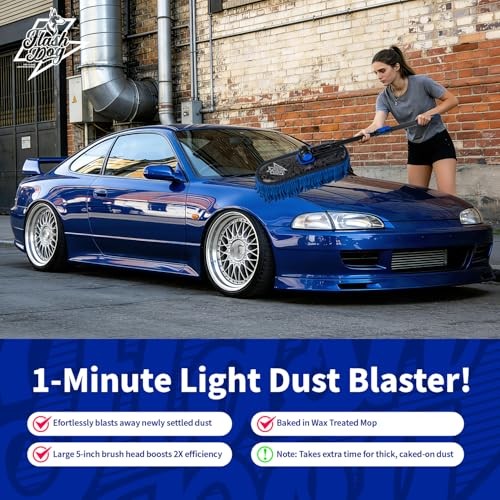Car Duster Exterior & Interior Duster Aluminum Alloy Extendable Blue Grey