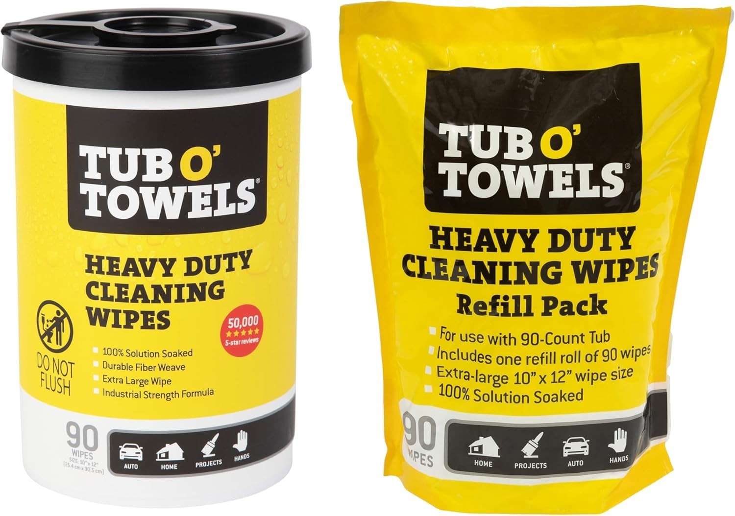 Heavy Duty Multi-Surface Cleaning Wipes, 90-Count Canister