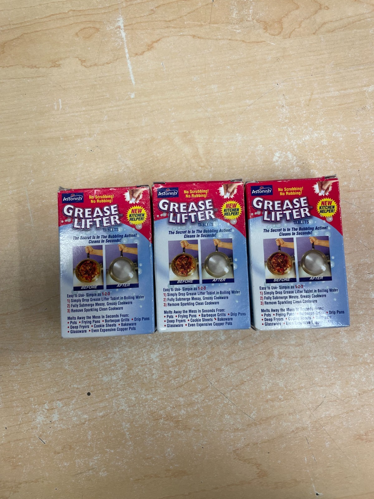 3 Pack Astonish Oven Cookware Cleaner Grease Lifter Tablets