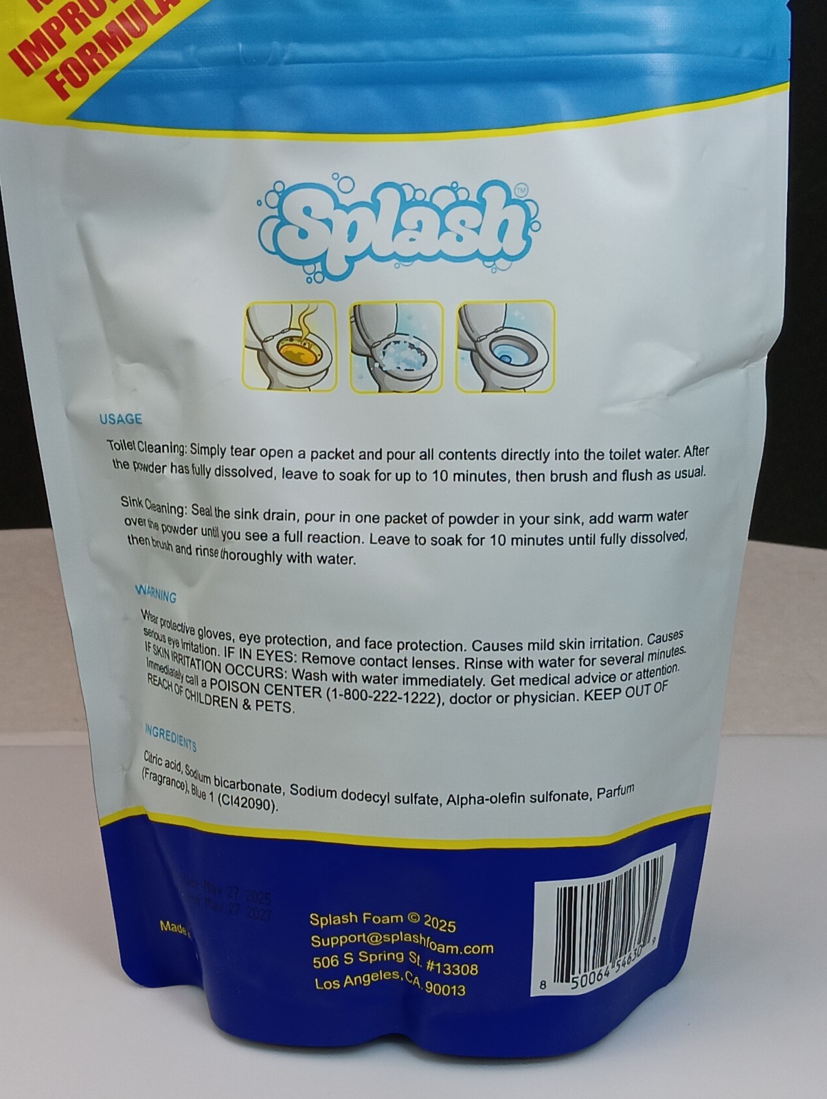 Splash Foaming Advanced Toilet Bowl Cleaner-400g/14.11Oz-4 Treatments-05/2027