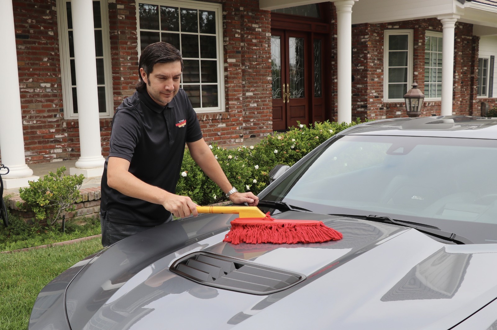 Cotton Car Duster Wood Handle Paraffin Wax Dusting Mop For Auto Detailing Truck