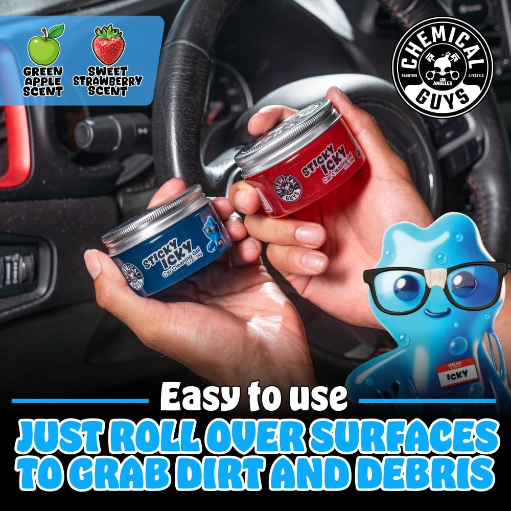 Chemical Guys Sticky Icky Car Cleaning Gel, Green Apple & Sweet Strawberry Scent