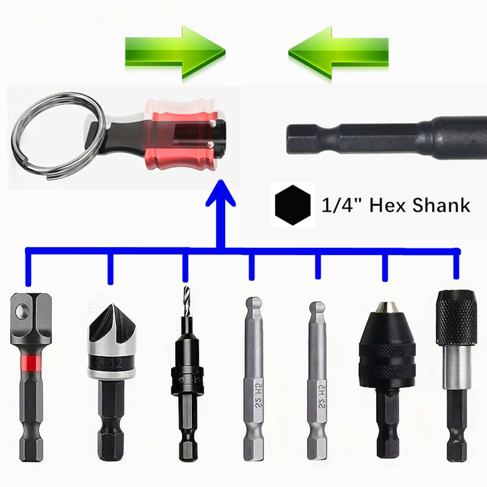 6 Pcs Bit Holders 1/4 Socket, Hex Shank Screwdriver Bit Holder for Impact Dri…
