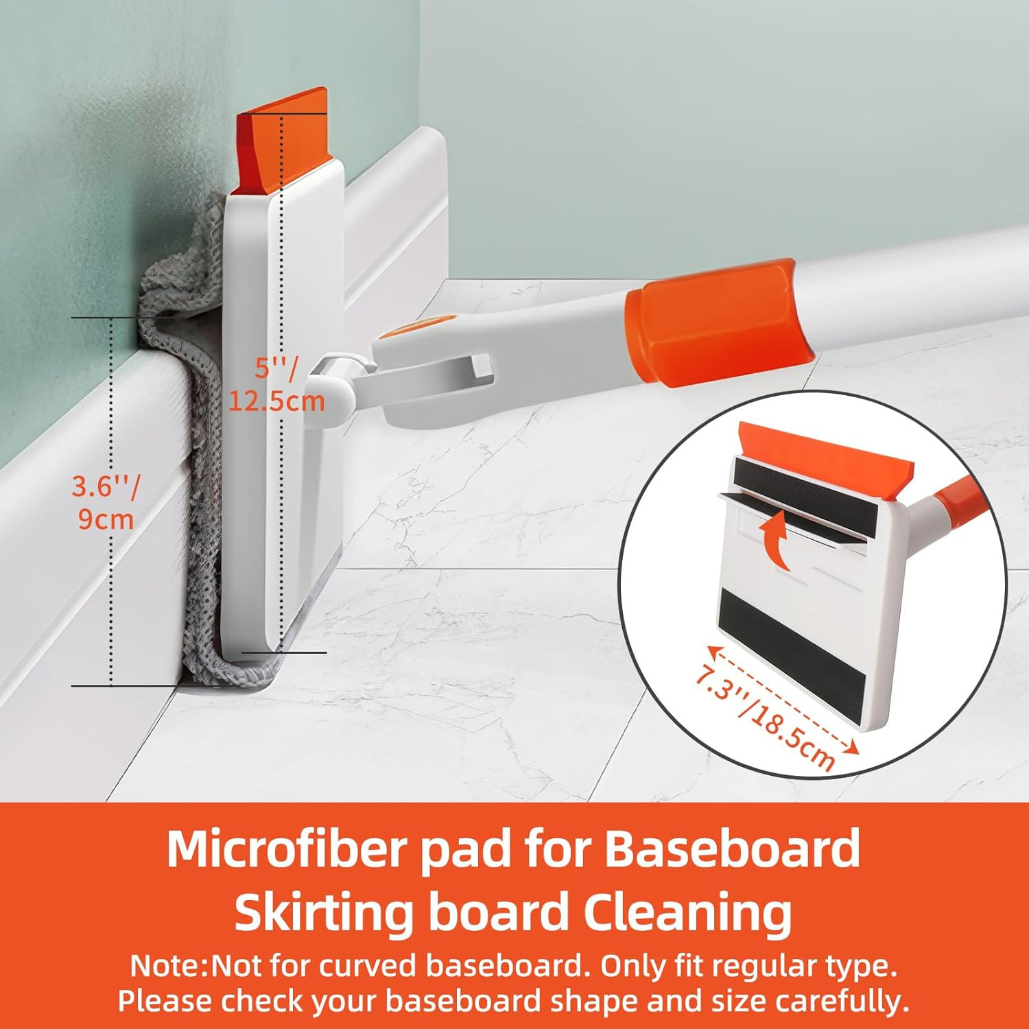 Baseboard Cleaner Tool with Handle, Extendable Long Handle Baseboard Cleaning Du
