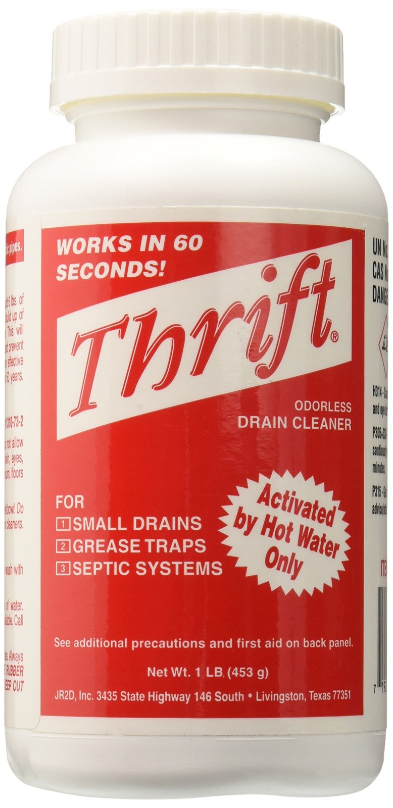 T-100 Alkaline Based 1-Pound Granular Drain Cleaner,Red
