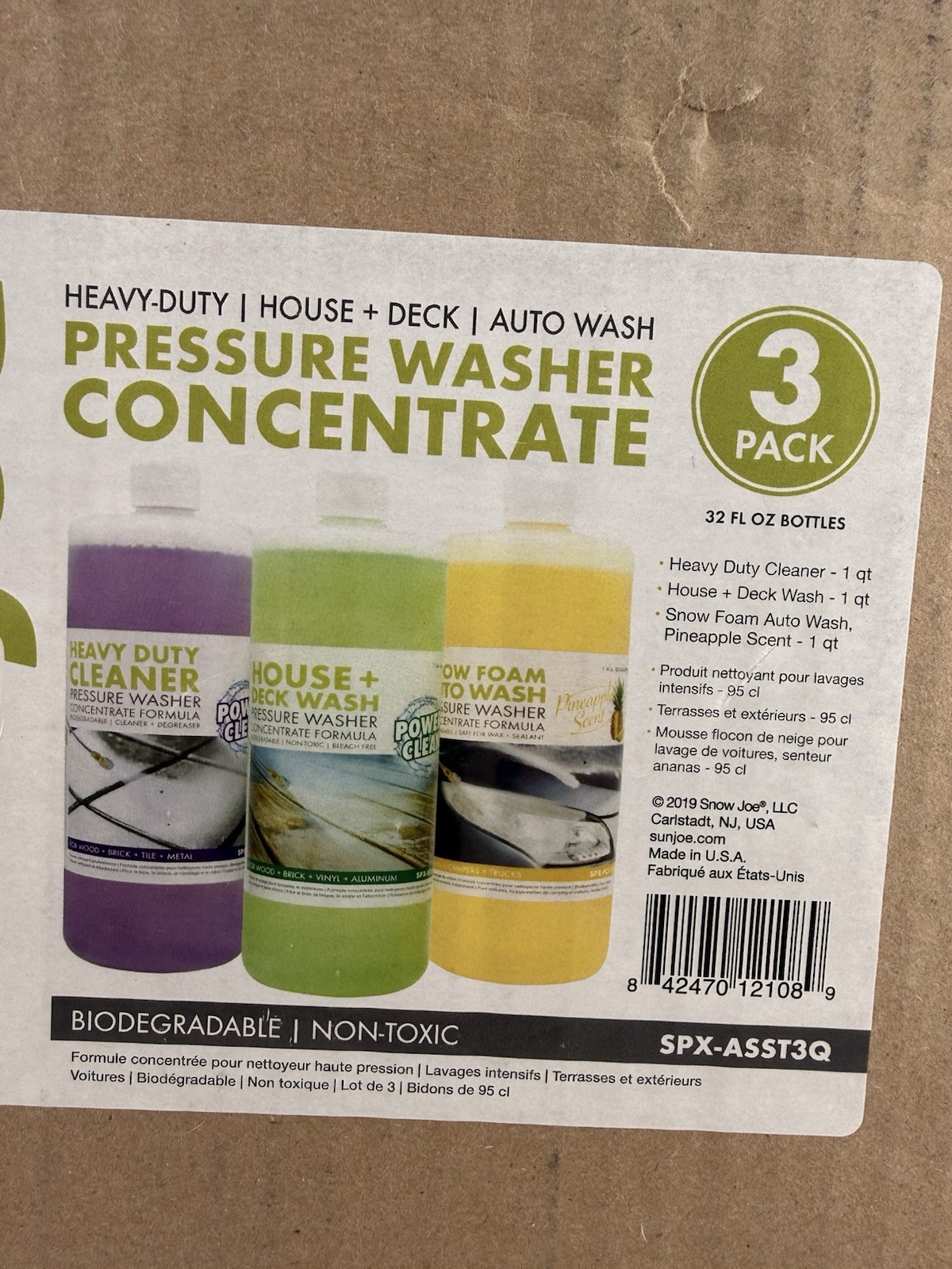 Sun Joe 3 Pack Pressure Washer Concentrate Formula, Biodegradable Detergent Trio