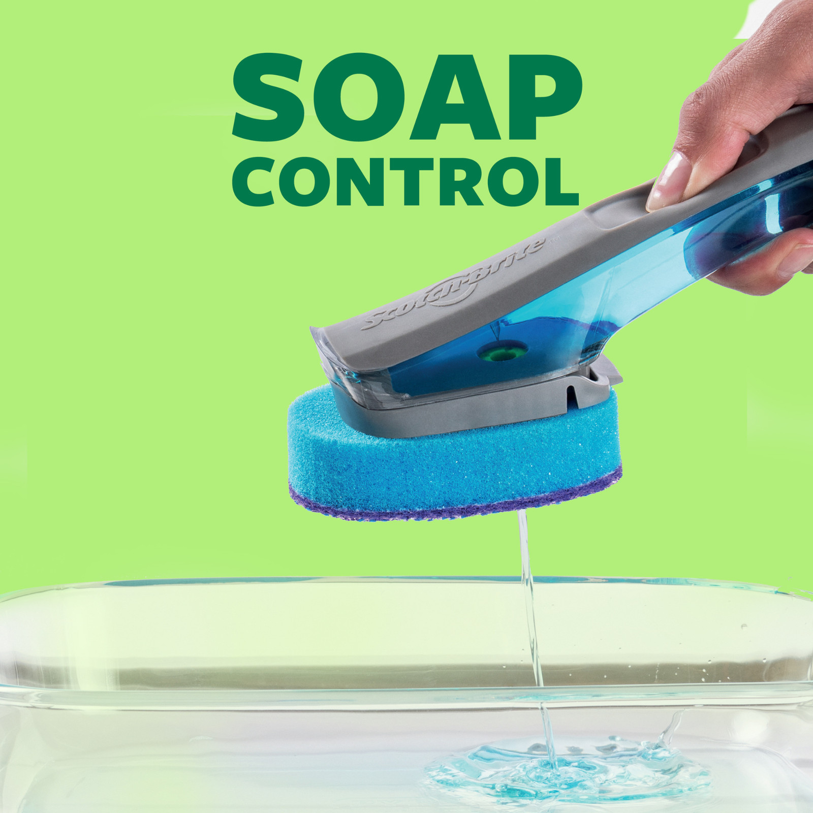 Scotch-Brite Soap Control Scrub Dots Non-Scratch Dishwand: 1 Dishwand (Blue)