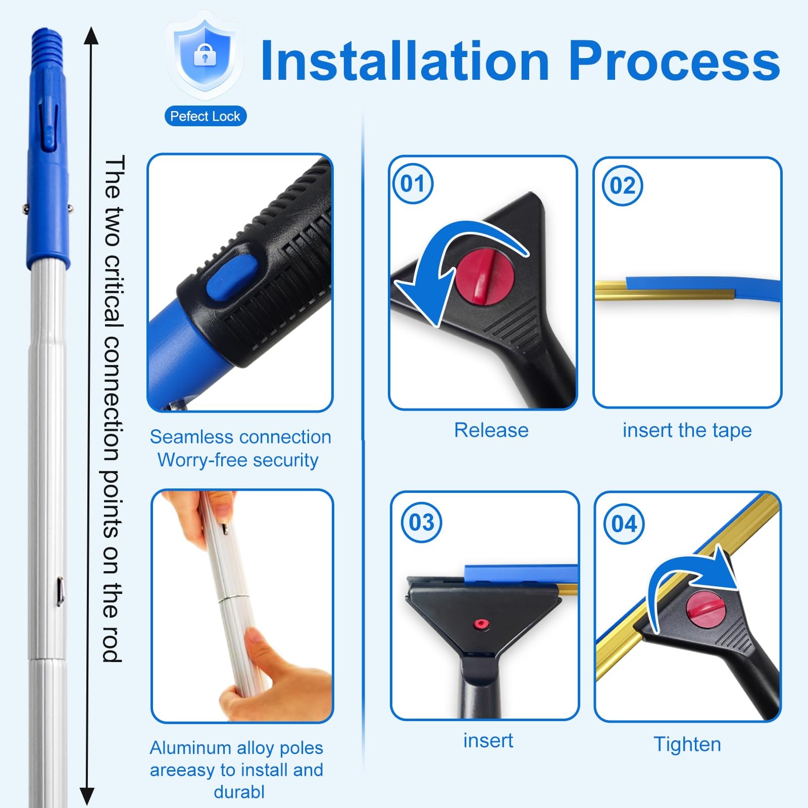 2 in 1 Window Squeegee & Squeegee Broom, 13.78″ Heavy Duty Floor Squeegee Mop…