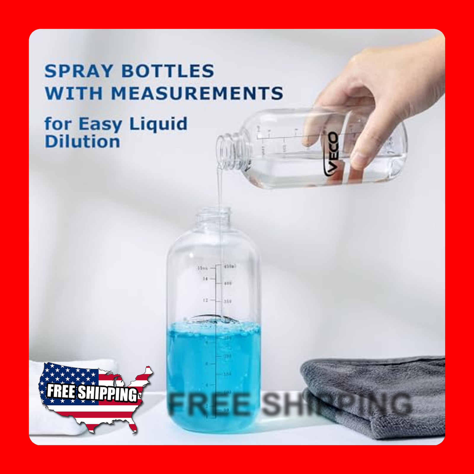 4 Pack 15oz Spray Bottles with Adjustable Nozzle for Cleaning and Gardening