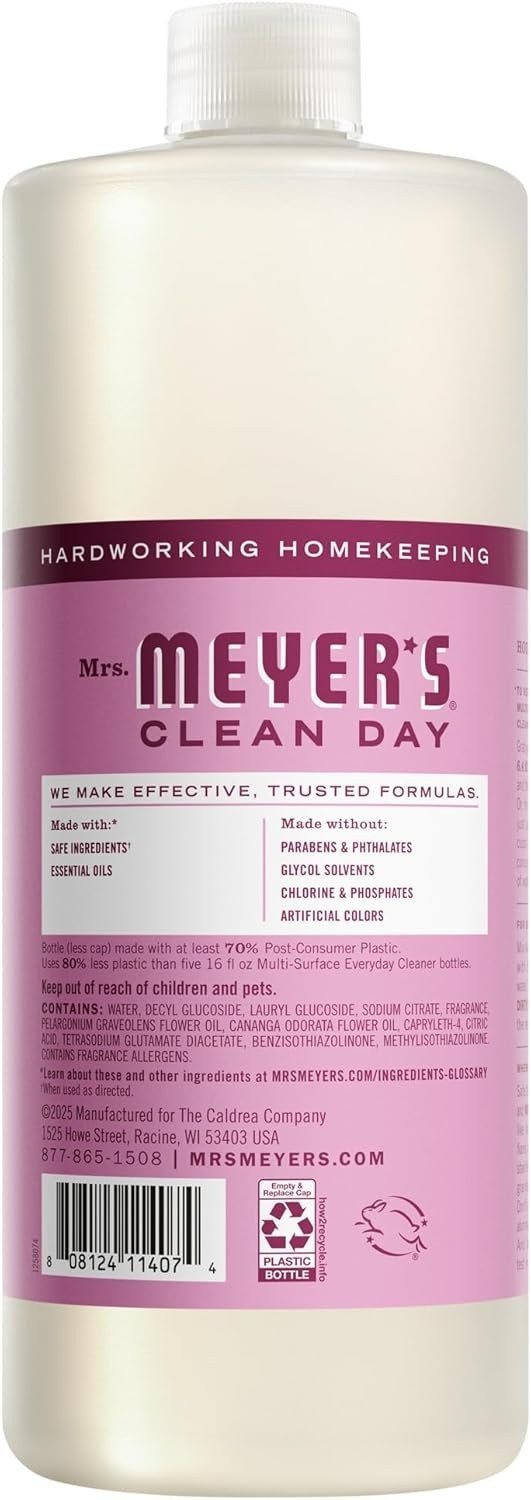 Versatile Peony Scented Multi-Surface Cleaner by Mrs. Meyer’s – 2 Pack, 32 Oz