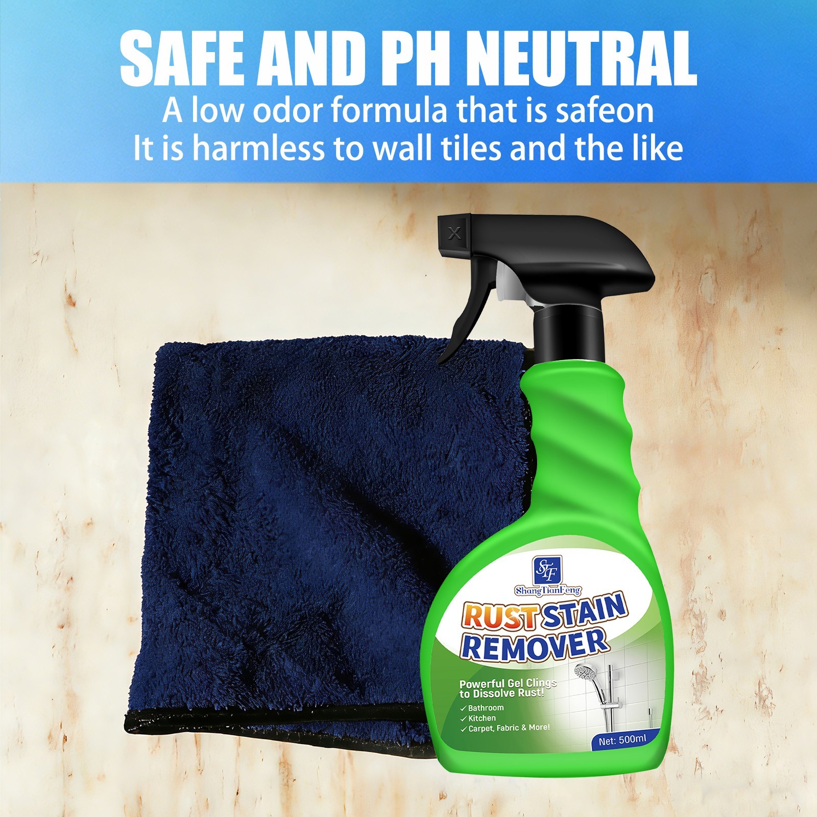 Upgraded Rust & Limescale Remover Spray, Dissolves Rust & Hard Water Stains 24