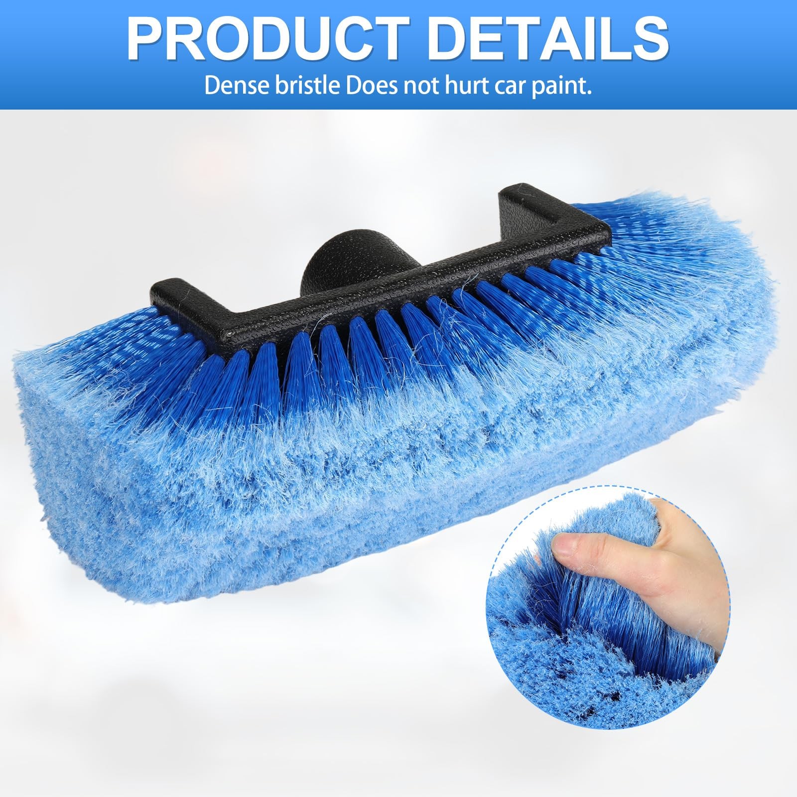 Vesici 8 Pcs Car Wash Brush Head with Soft Detailing Bristle Flow Thru Car Cl…