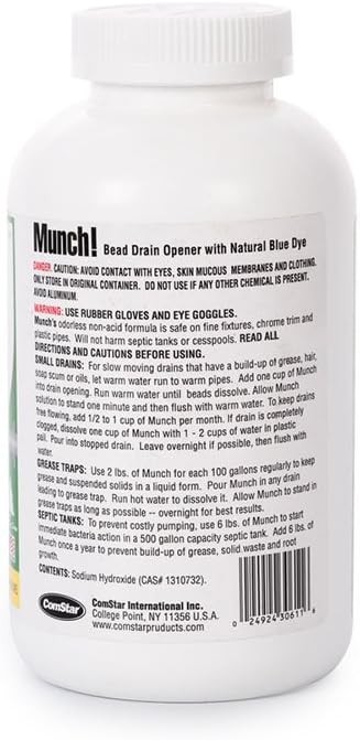 ComStar Munch 2 lb Industrial Drain Opener for Clogged & Slow Drains