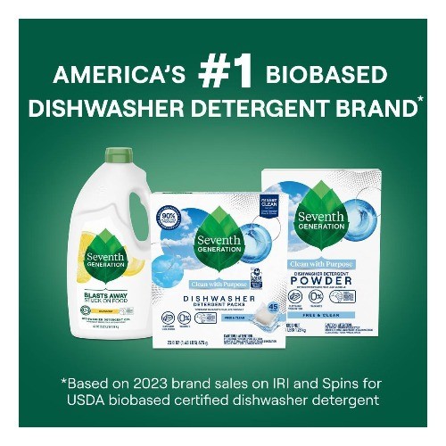 Seventh Generation Free & Clear Natural Dishwasher Detergent Packs – 45ct