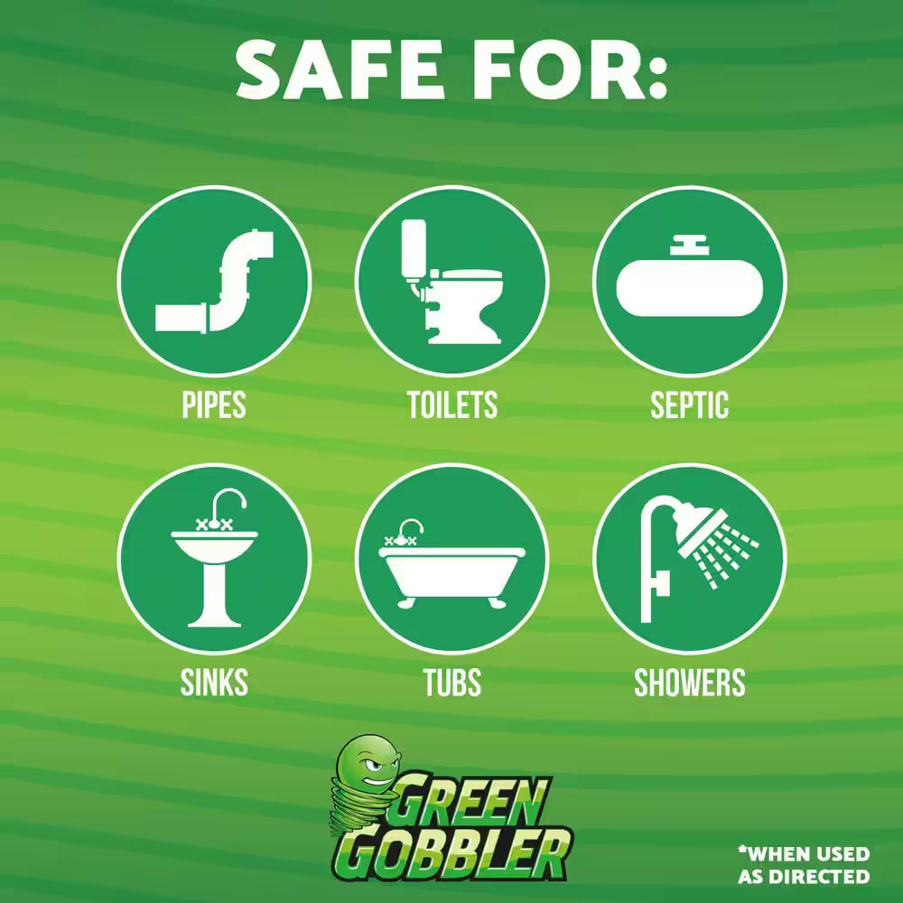 Green Gobbler Industrial Strength Gel Grease and Hair Clog Remover – 64 Oz