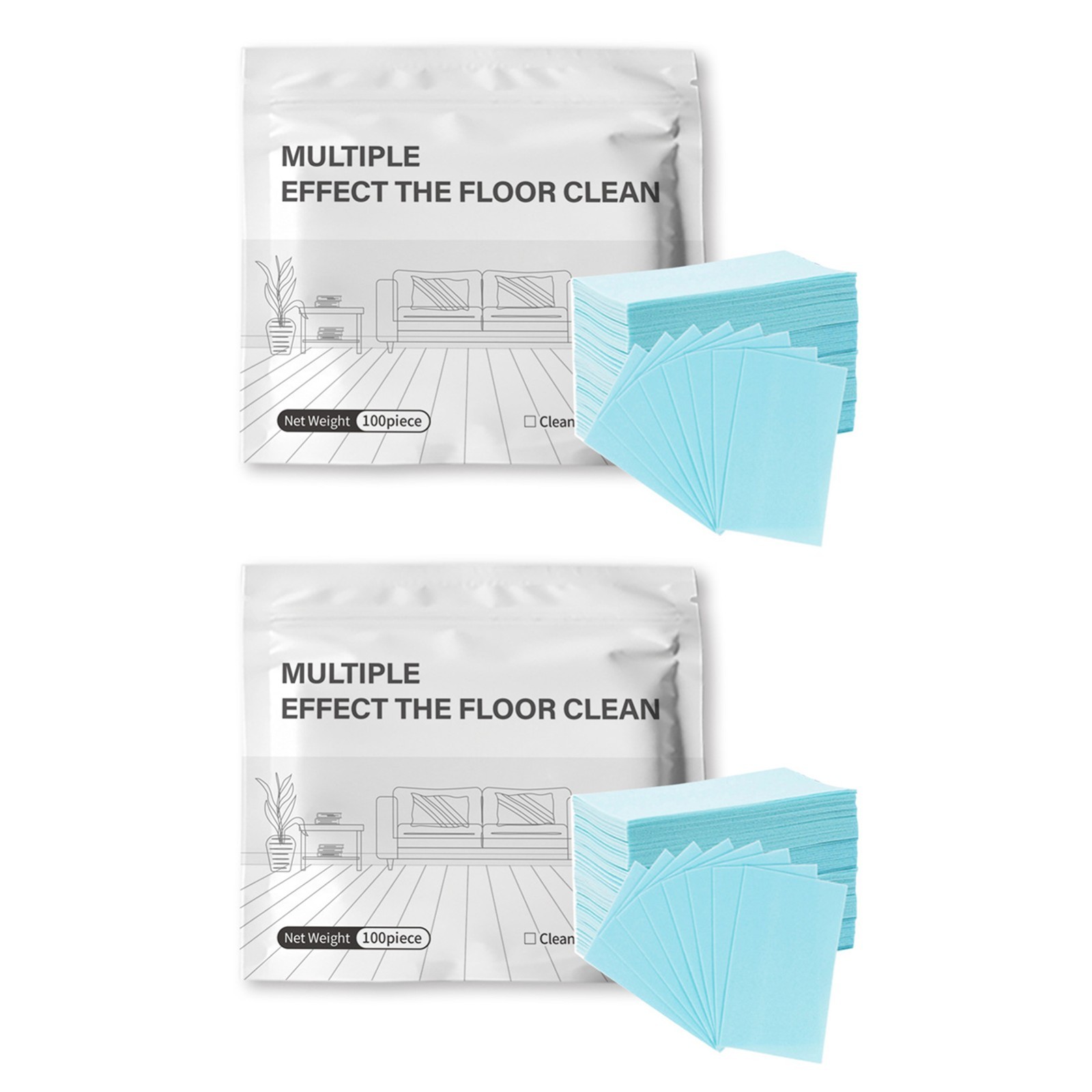100PCS Multi -Surface Floor Cleaner Sheets Concentrated Dissolvable Mop Cleaning