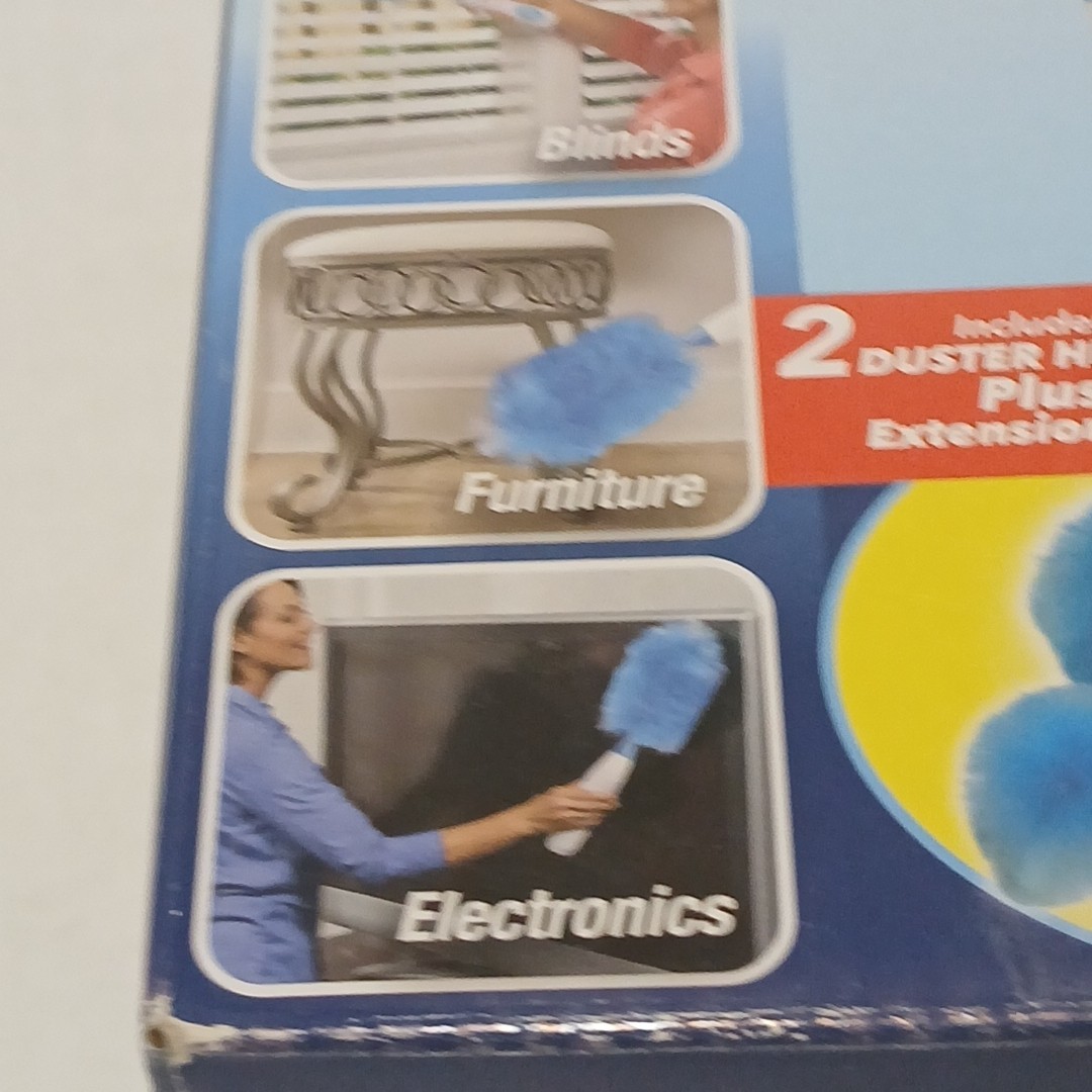 Hurricane Spin Duster Motorized Dust Wand w/3ft Extension For Ceiling Fans NIB