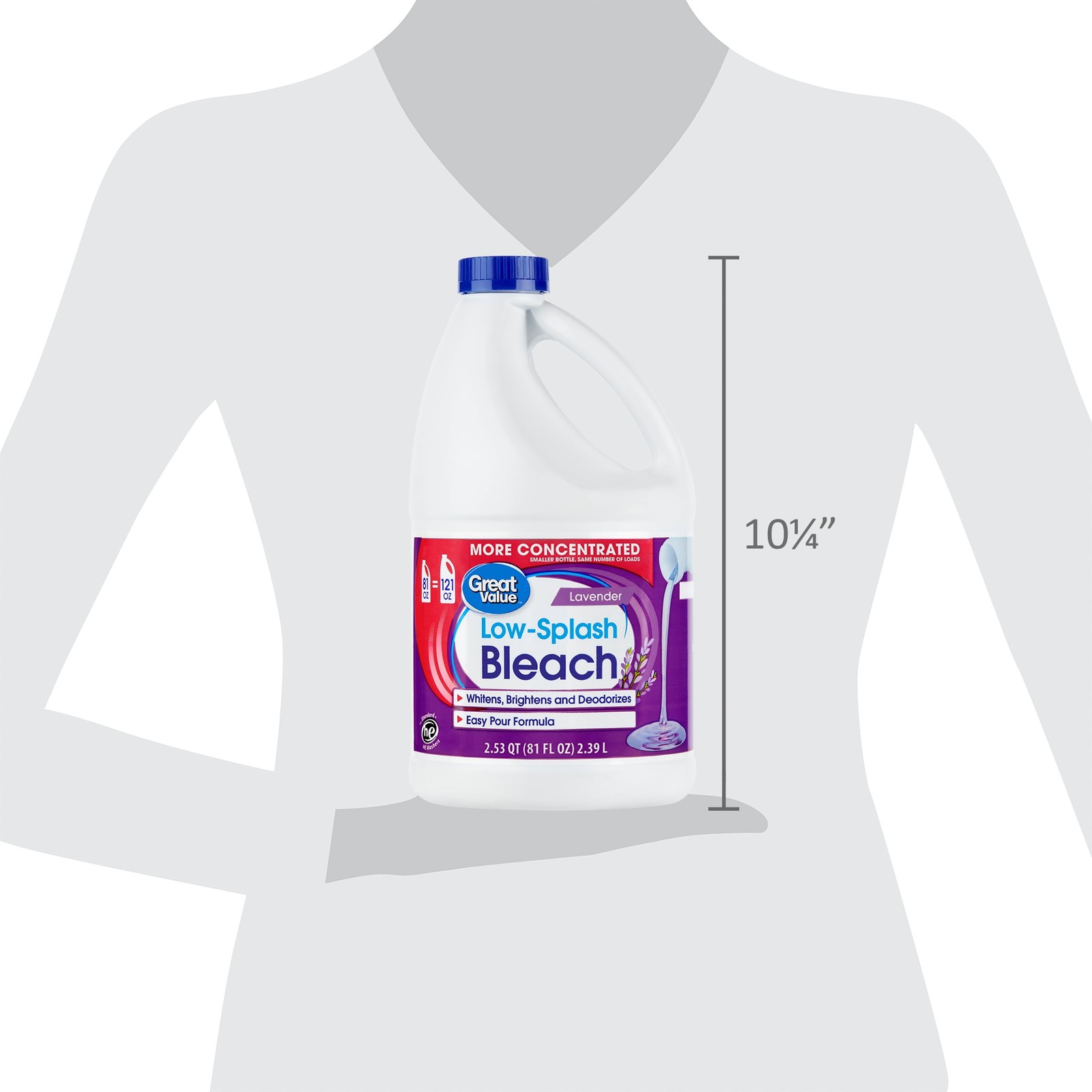 (3 pack)Low Splash Bleach, Lavender Scent, 81 fl oz