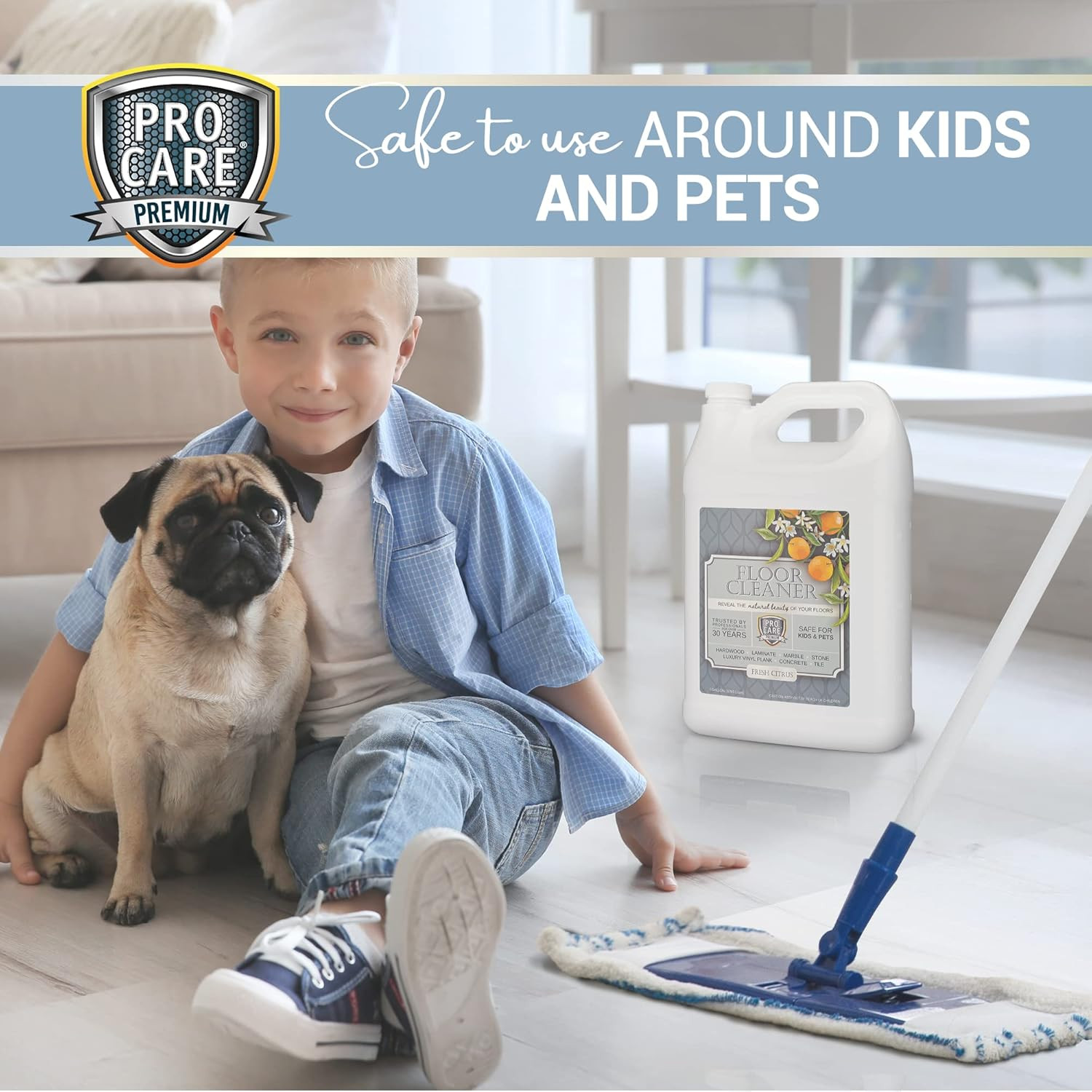 Floor Cleaner (Made in USA) | Streak-Free Cleaner for Tile, Stone, Laminate, Vin