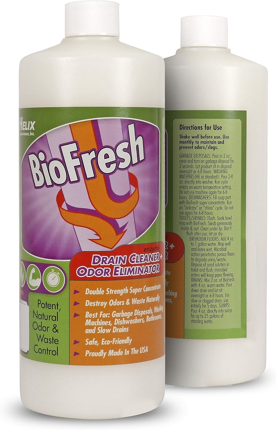 Double Strength 32oz Enzyme Drain Cleaner – Made in USA for Hassle-Free Cleaning