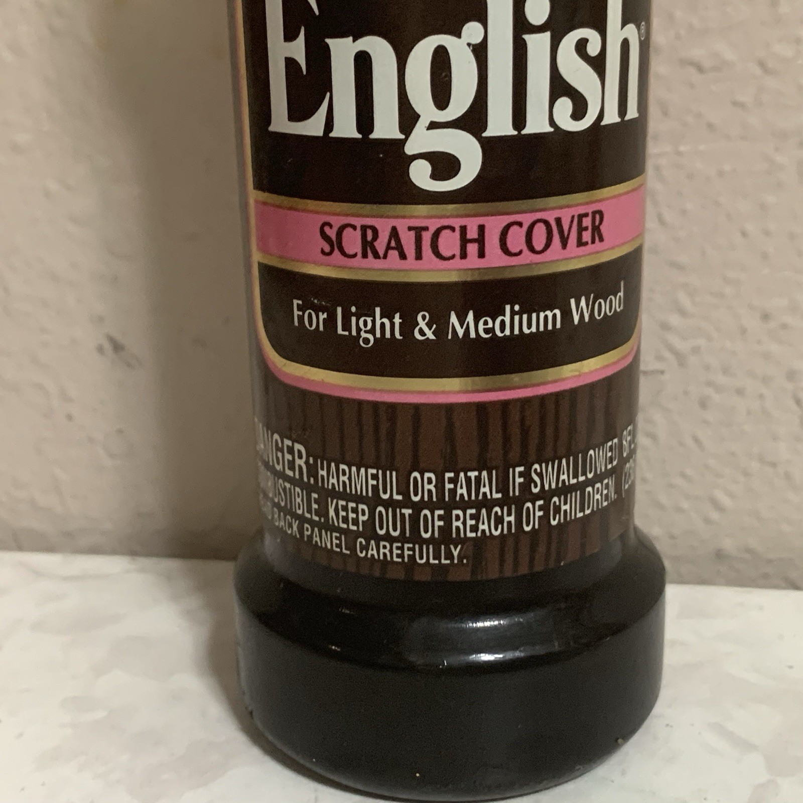 Old English Furniture Polish Scratch Cover VINTAGE 90s For Light & Med Wood Prop