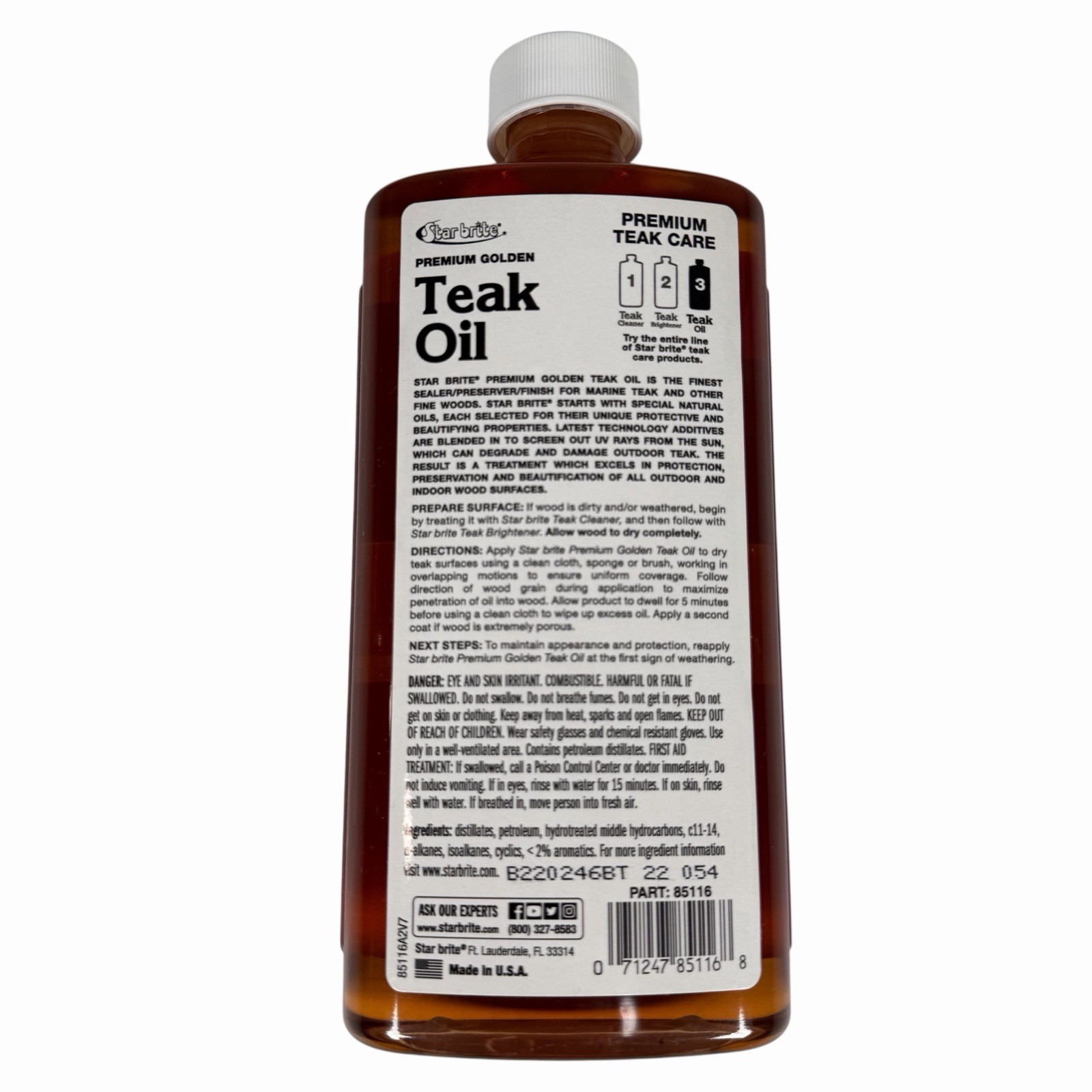 STAR BRITE Premium Golden Teak Oil 16 OZ Wood Sealer Preserver Finishes Step 3
