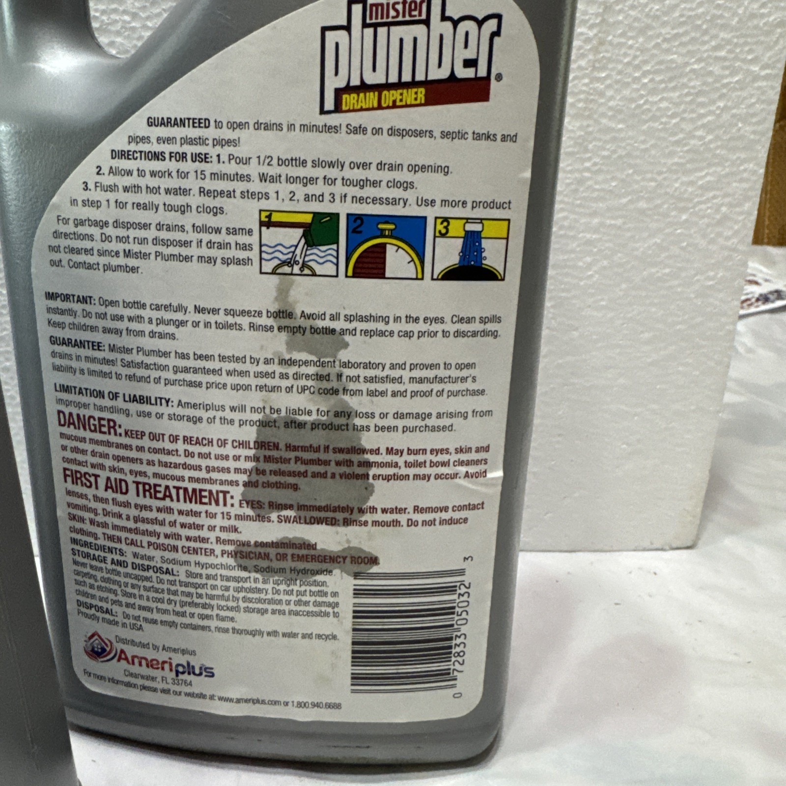 Drain Cleaner 3 Pack Septic Safe Heavy Duty Pipe Grease Clog Remover