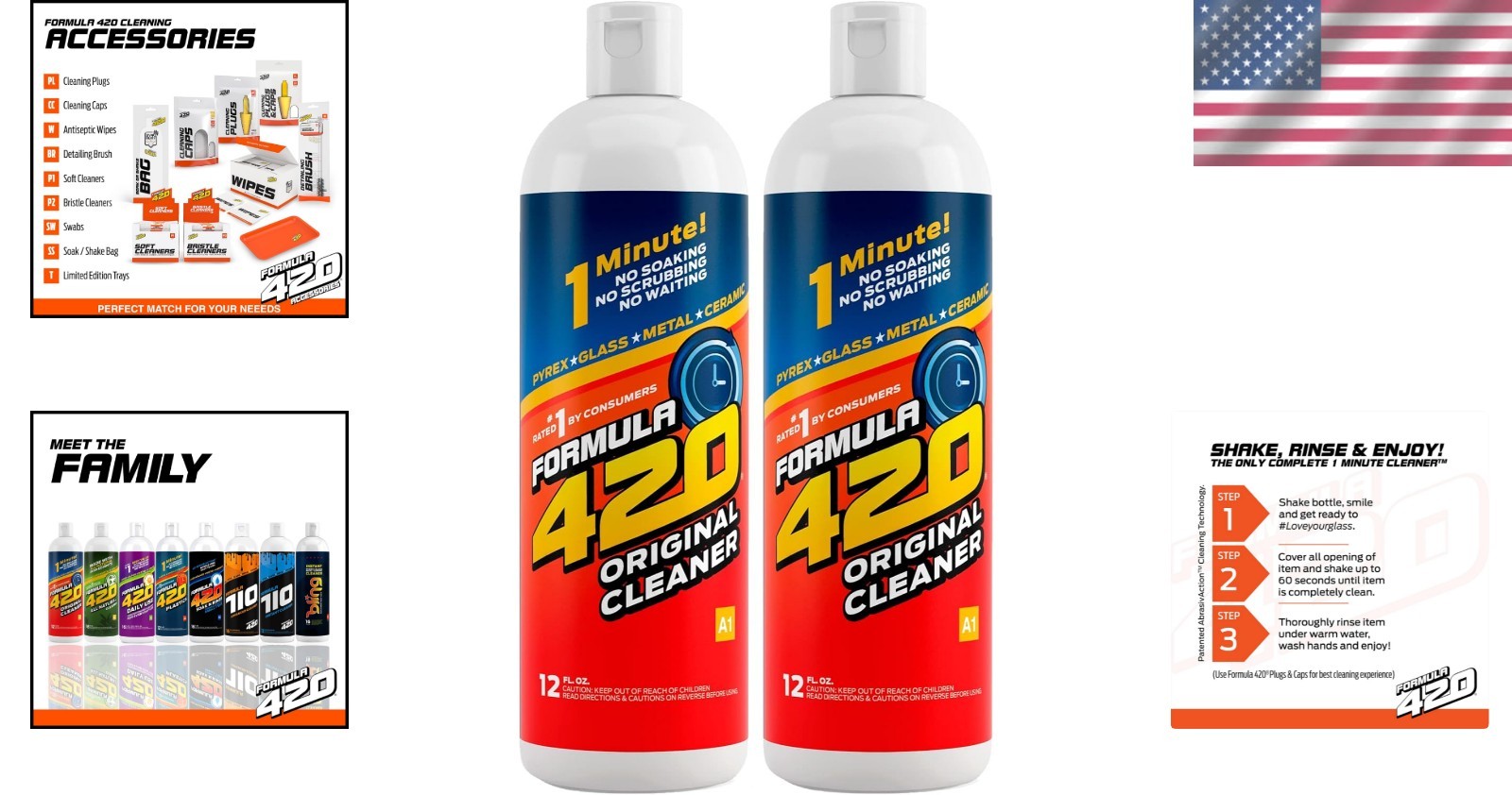 Glass Metal Ceramic Cleaner 12oz Bottle Pack of 2 Non Toxic Eco Friendly