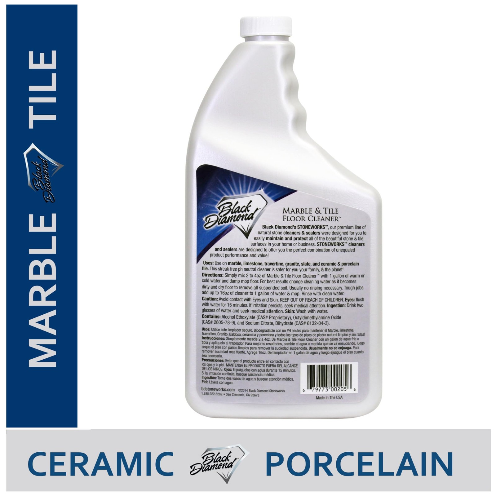 Floor Cleaner No-Rinse Concentrate 1-Quart for Ceramic Porcelain Granite Stone