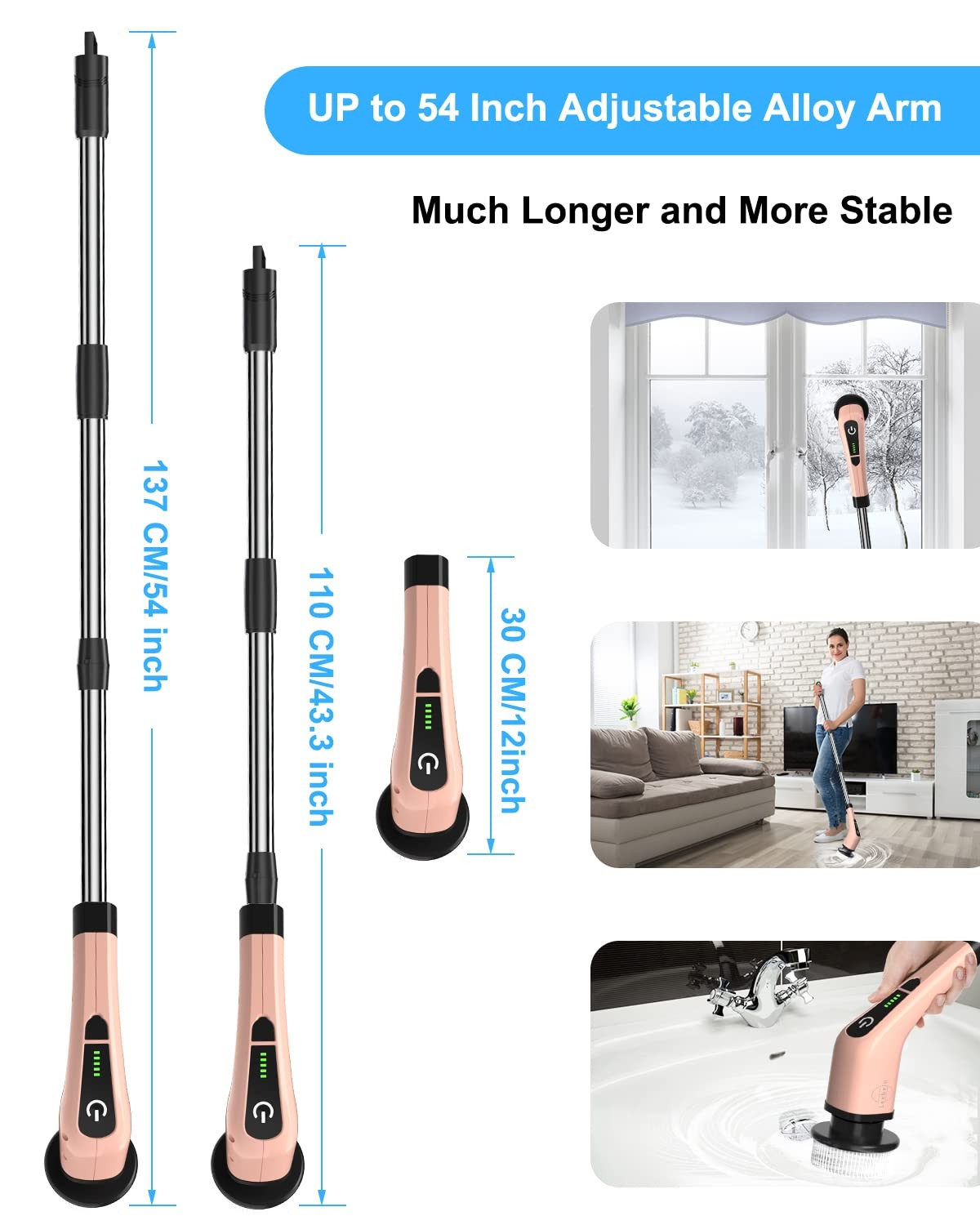 Leebein Electric Spin Scrubber, Cordless Powerful Scrub Brush for Cleaning Ba…