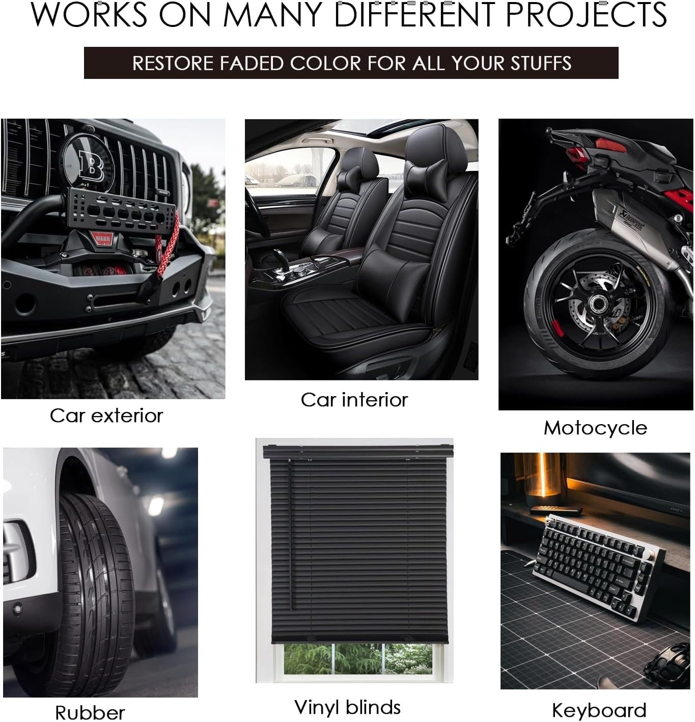 Black Trim Restorer, Plastic Restorer for Cars Restore Faded Bumpers, Plasti…