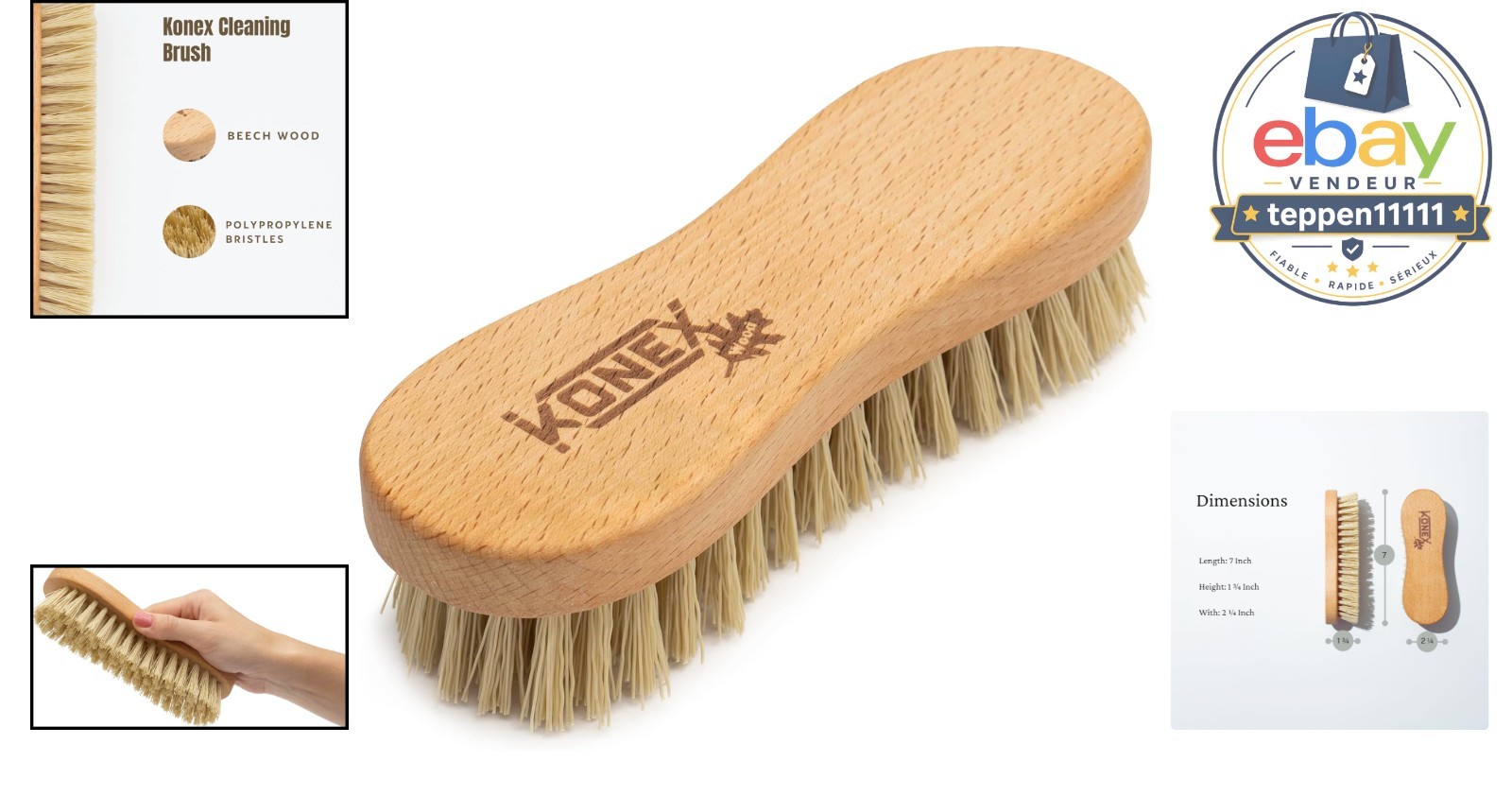 Nylon Fiber Hand Brush Stiff Bristles Heavy Duty Cleaning