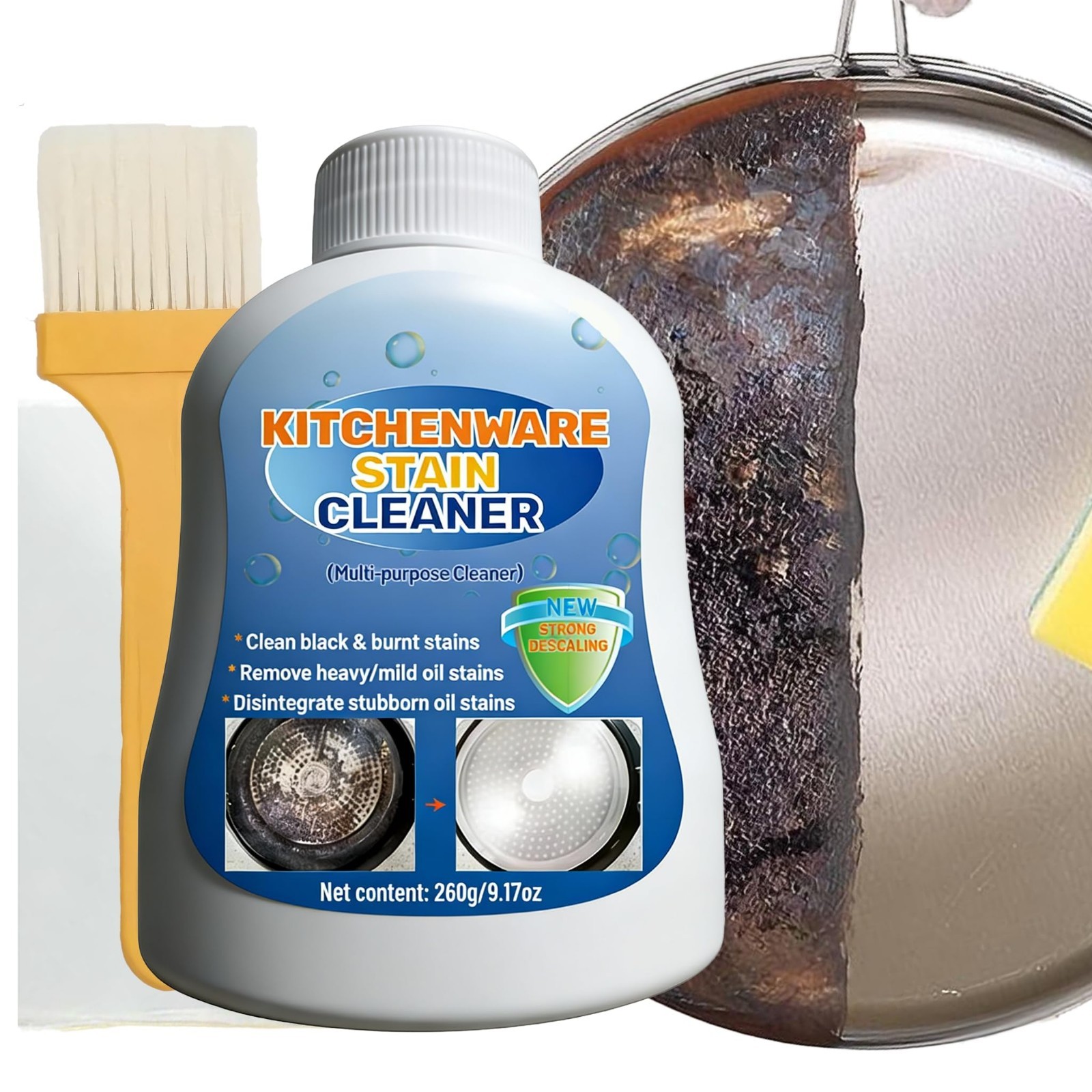 Multi-Purpose Kitchen Stain Cleaner – Strong Descaling & Oil Remover Paste (260g