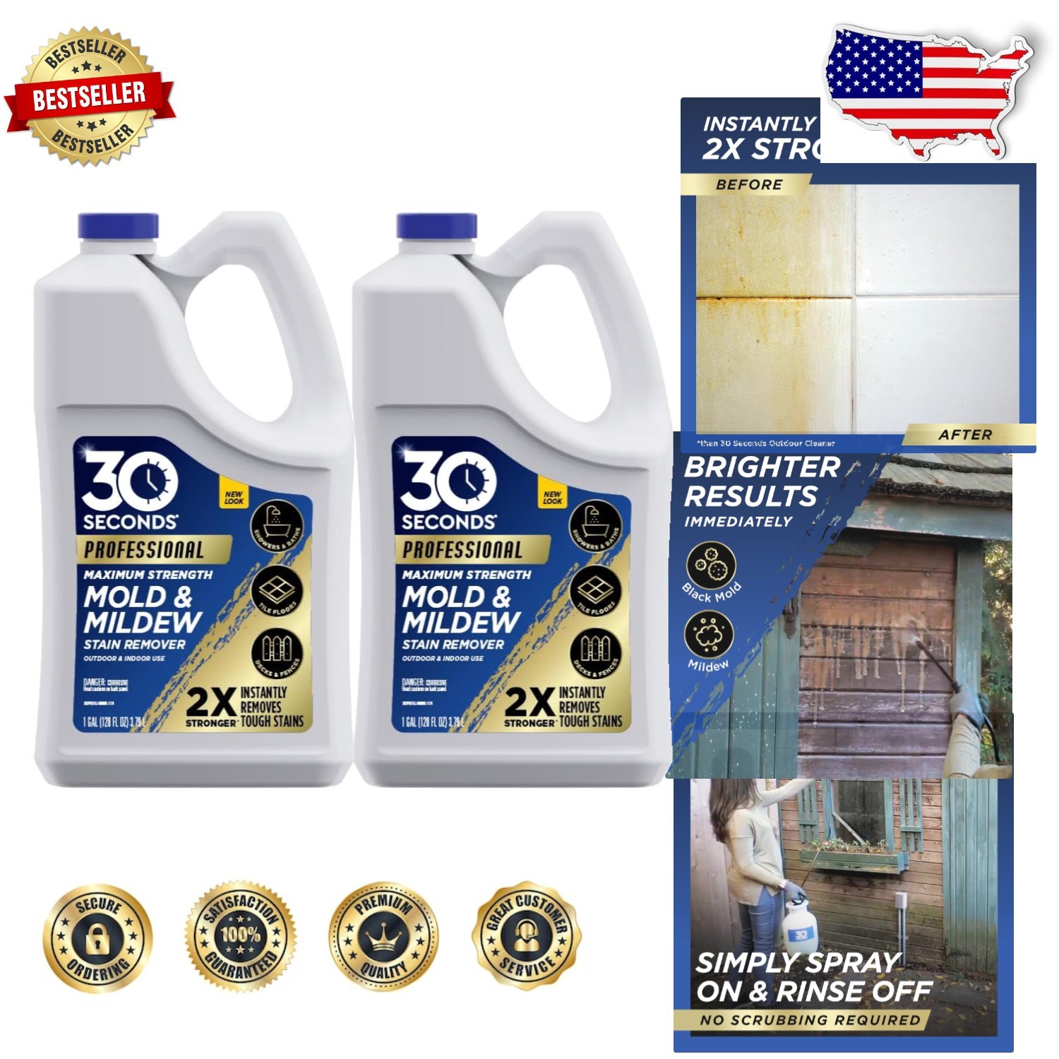Instantly Brighten Pro Mold Remover 2 Gallons Scrub-Free Tough Stain Fighter
