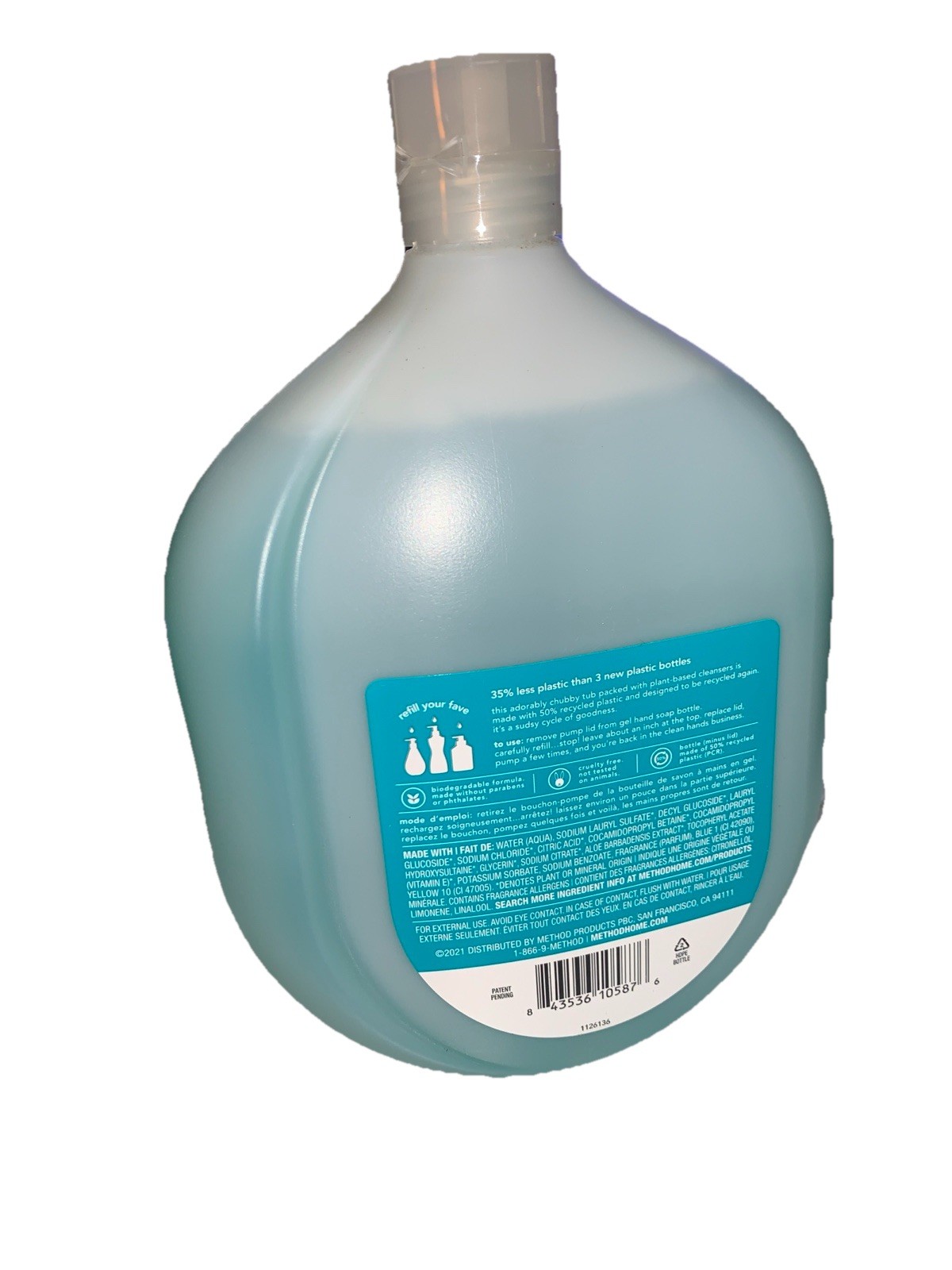 Method Gel Hand Wash Waterfall Scent 3x Refill Plant Based Cleansers 34 oz