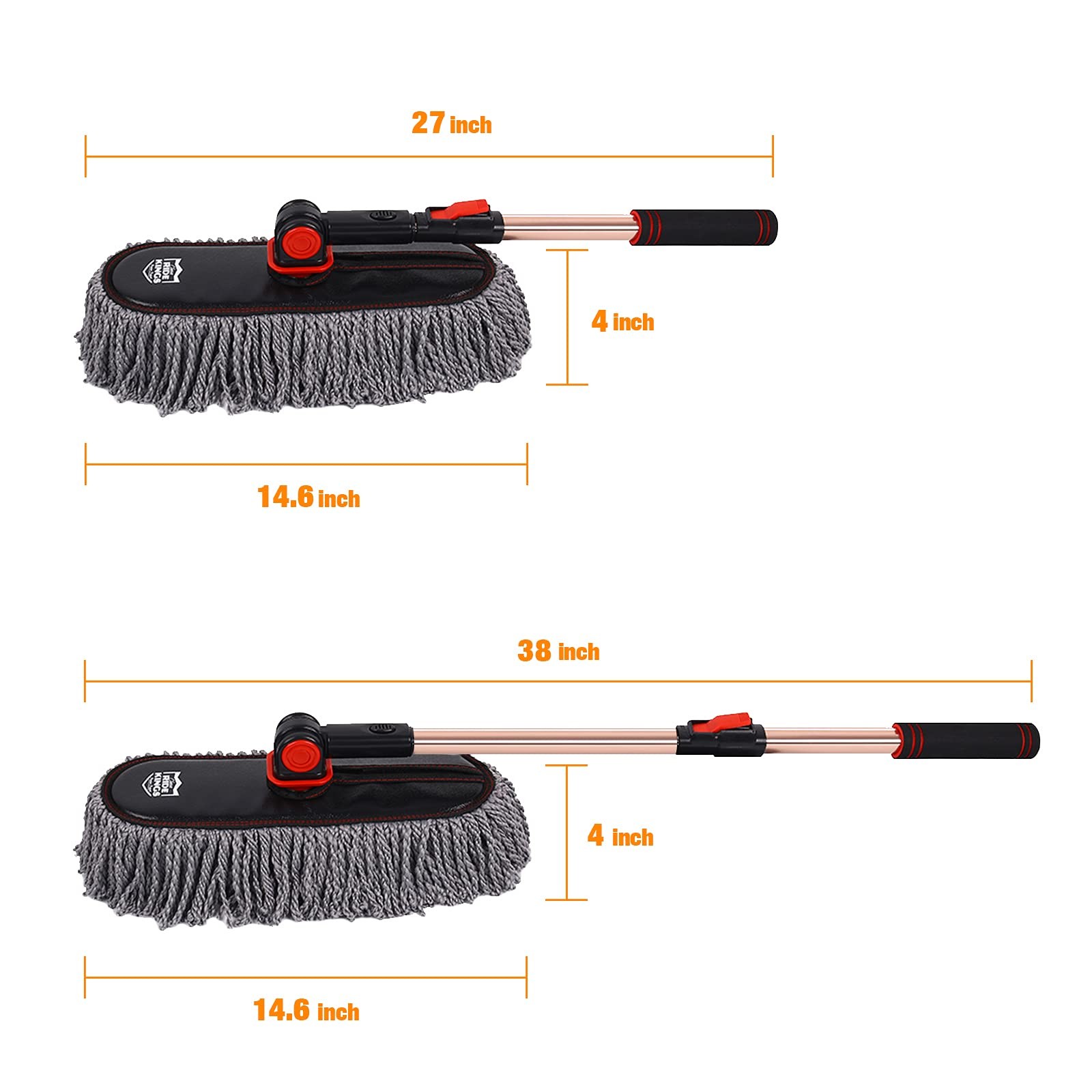 Auto Duster Extendable Handle, Car Duster Set, Scratch Large and Small Brushe…