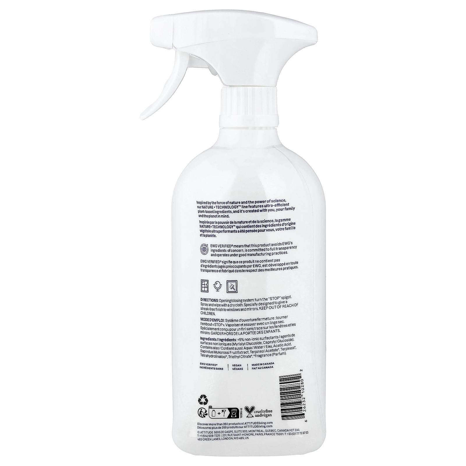 Window & Mirror Cleaner, Citrus Zest, 27.1 fl oz (800 ml)
