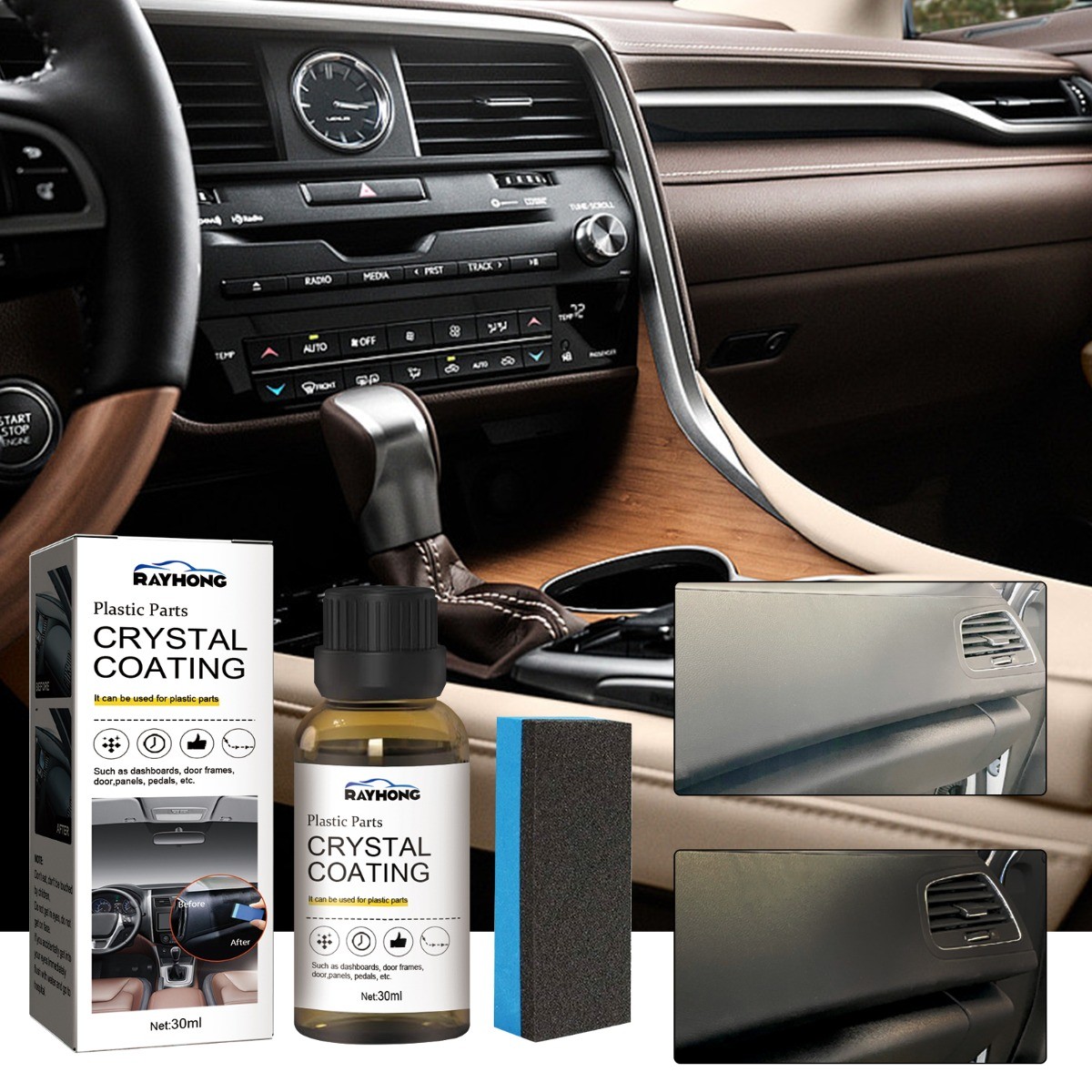 Car Interior Plastic Restorer Coating, Clean & Protect, 6-Month Effect