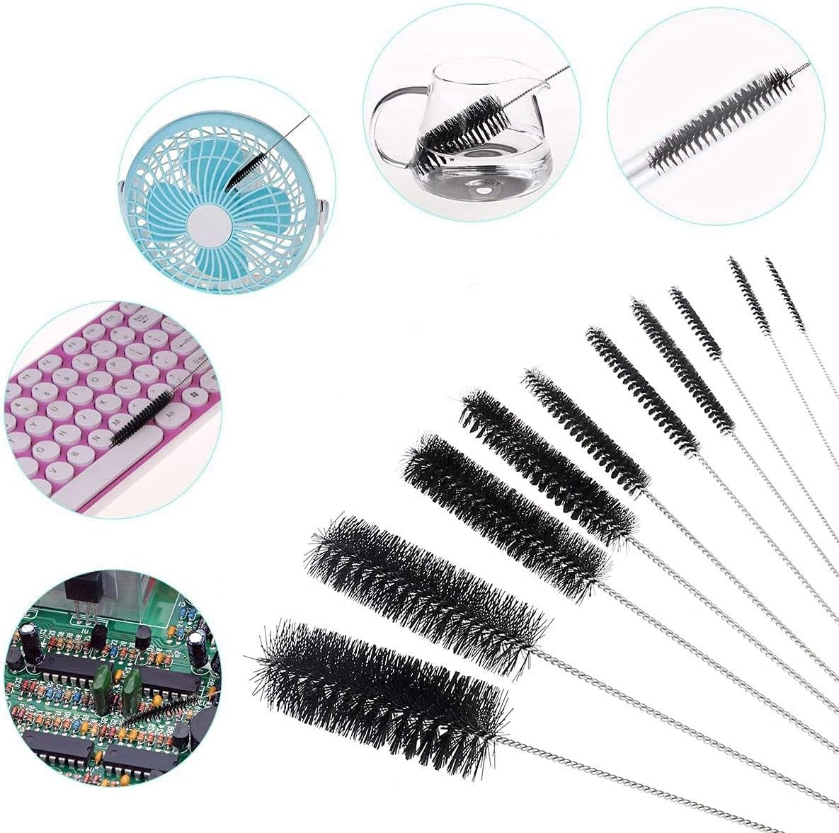 Straw Cleaner Brush Extra Long 12 Inch, 10 PCS Straw Cleaner Brush Bristles