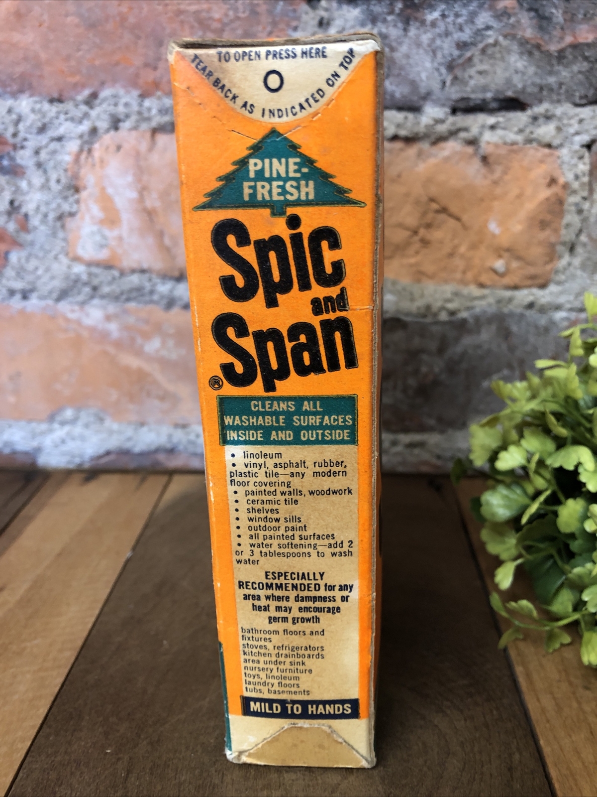 Vintage 50s Sealed SPIC and SPAN Box Soap Powder Cleaner Movie Prop Display