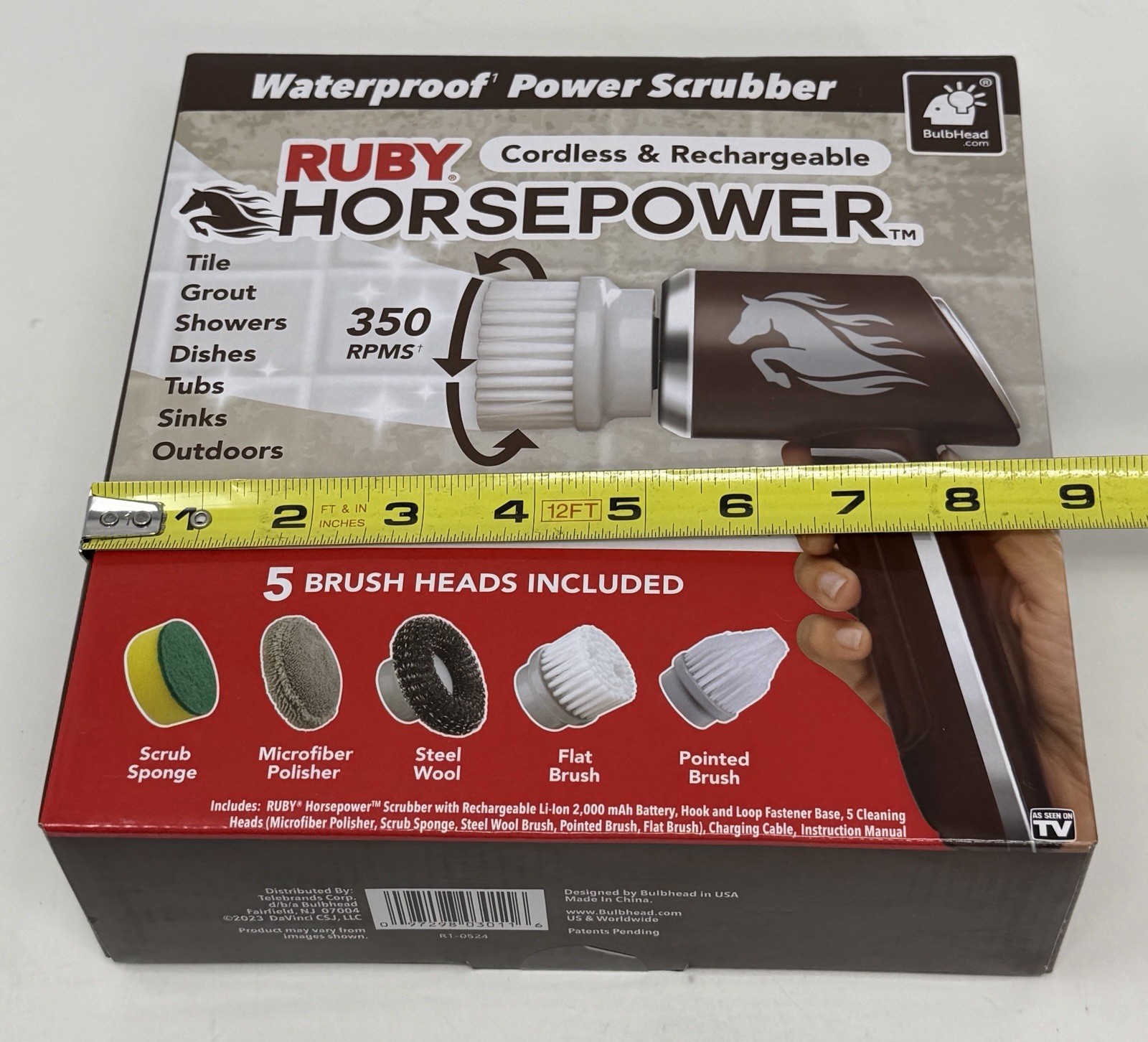 Horsepower Waterproof Power Scrubber Cordless & Rechargeable R1-0524 NIB
