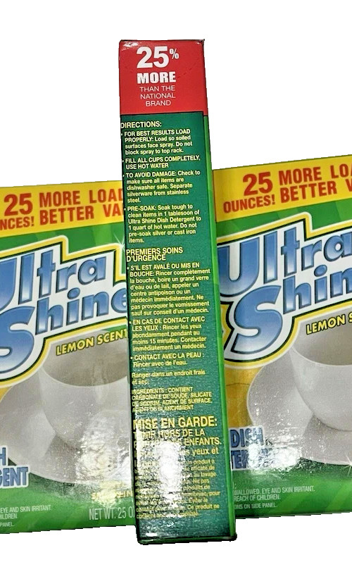 Lot (3) The Home Store Ultra Shine Lemon Scented Dish Detergent 25 oz FREE SHIP.
