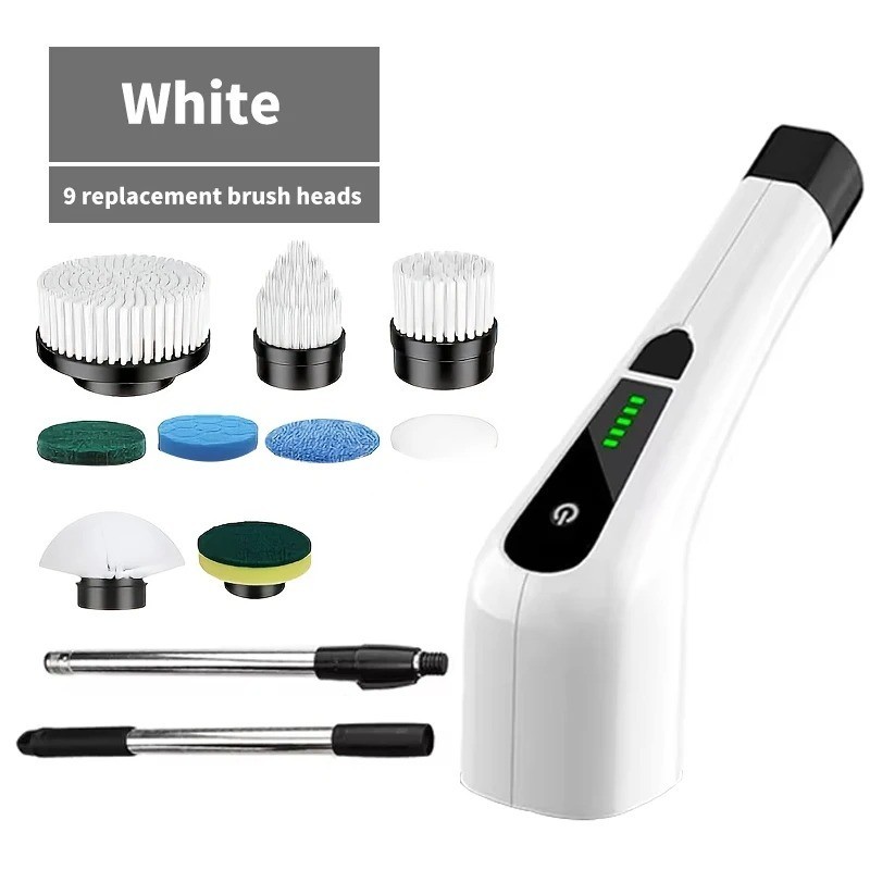 9 IN 1 Electric Spin Scrubber Cordless Power Cleaning Brush Rechargeable Cleaner