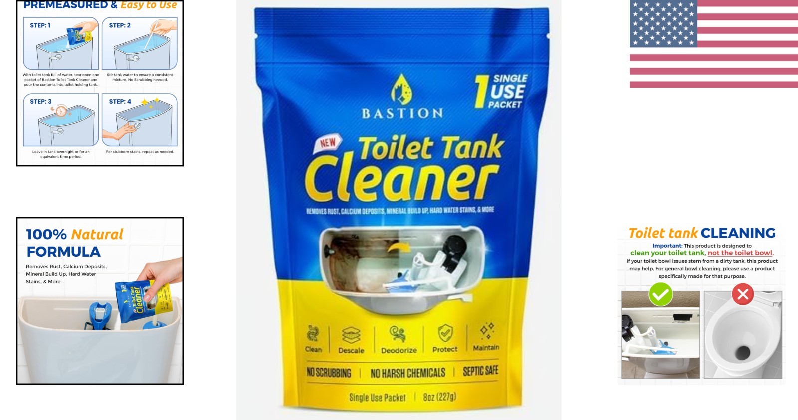 Eco-Friendly Toilet Tank Cleaner – Single Use 8oz Packet for Easy Maintenance