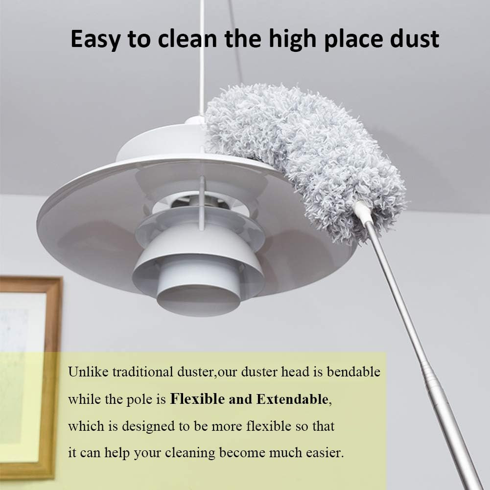 Feather Cleaning Duster with Handle Telescoping Extendable 100″ Extra Long Pole